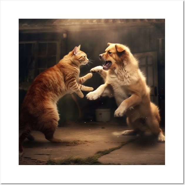 Cat vs Dog Wall Art by AviToys